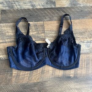 Soma | Balconette Unlined Bra with Lace Blue and Black 34DD